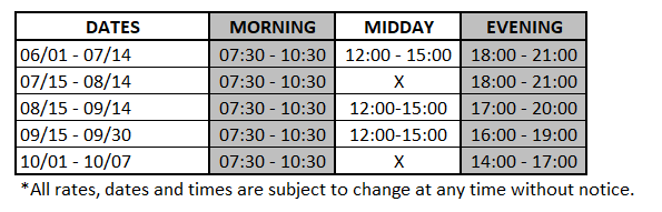 Bear Tour times